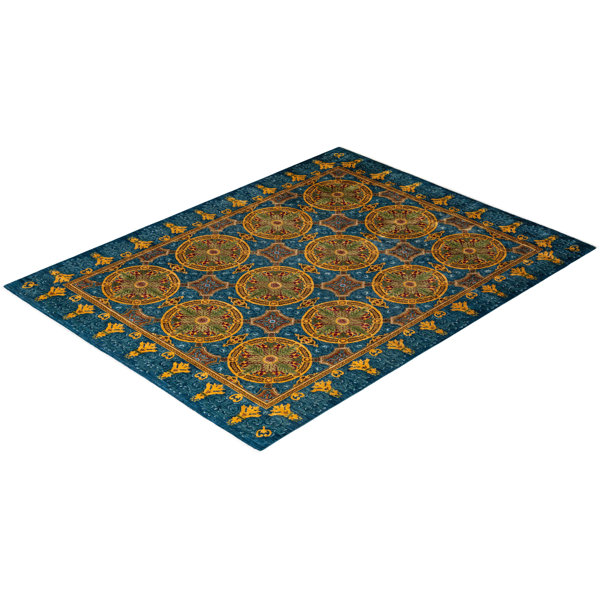 Isabelline Rivoli OneofaKind 8' 2" X 10' 6" Wool Area Rug Blue Wayfair Canada